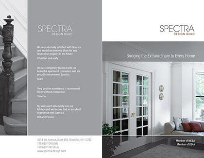 Booklet for Spectra Design Build, Interiors